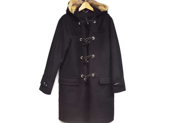 ルイヴィトン フォックスファー ダッフルコート メンズ ♯48 黒 ウール