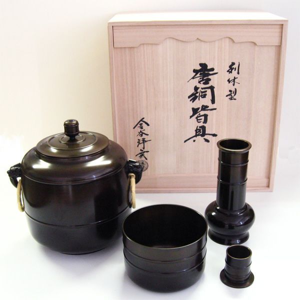 茶道具 皆具（かいぐ） 利休好写 唐銅皆具 からかねかいぐ