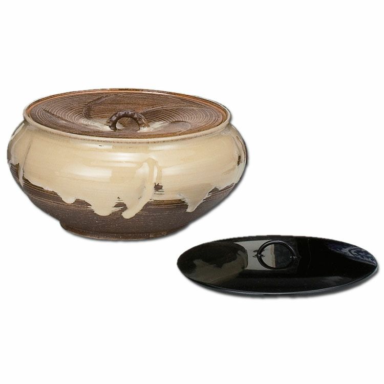 茶道具 水指（水差・みずさし） 捻梅水指 高取写 塗蓋