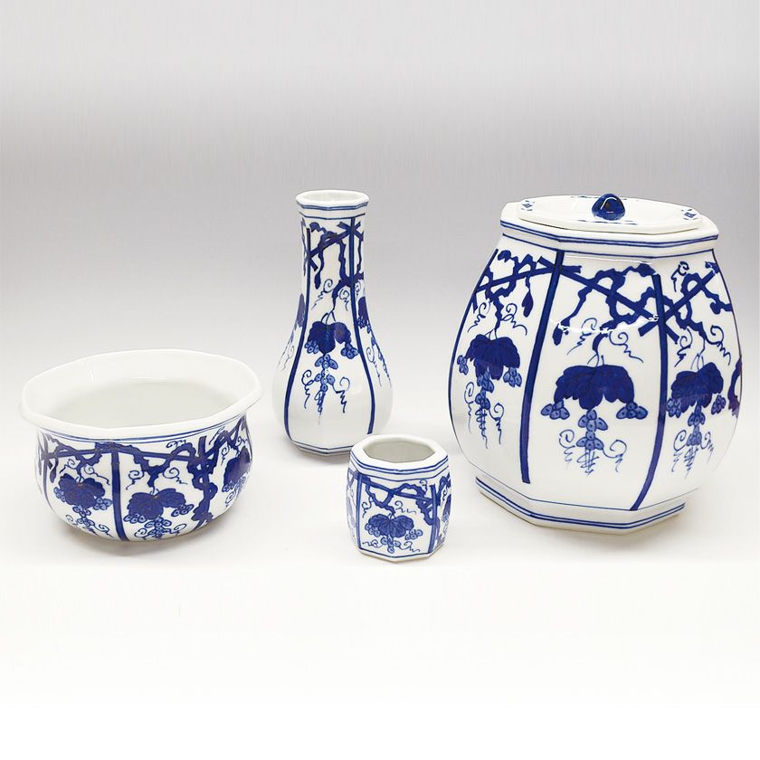 茶道具 皆具（かいぐ） 染付 葡萄棚 皆具 手塚 祥堂 | 千年の香り 千紀園