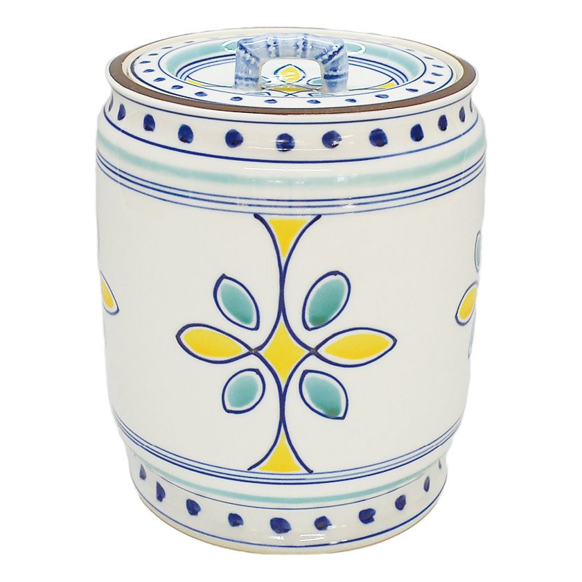 W116 水指 『染付 金襴手捻梅』『平安 景雲 造』『塗替蓋付』 共箱