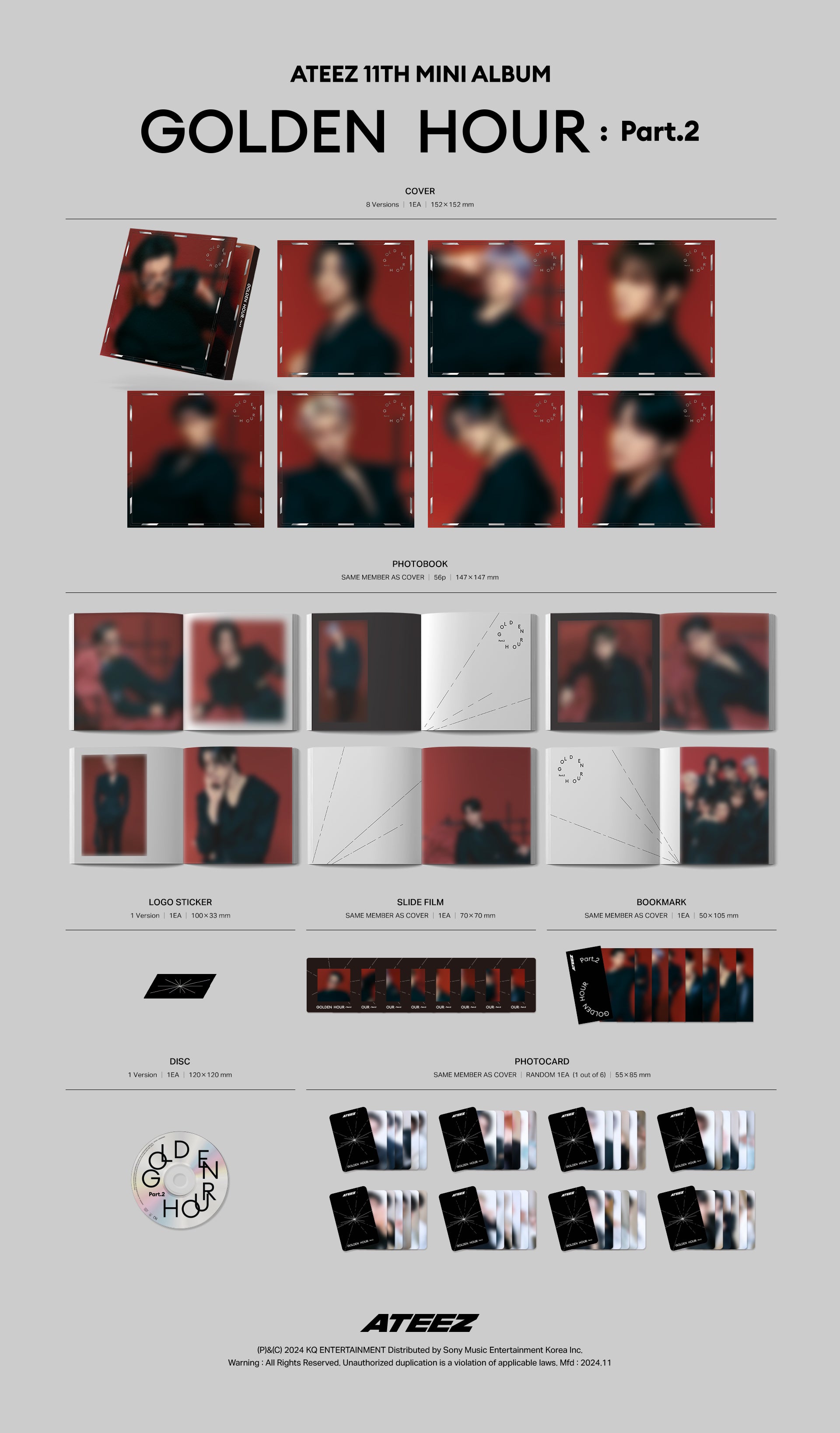 ATEEZ - 11TH MINI ALBUM GOLDEN HOUR Part.2 DIGIPACK VERSION
