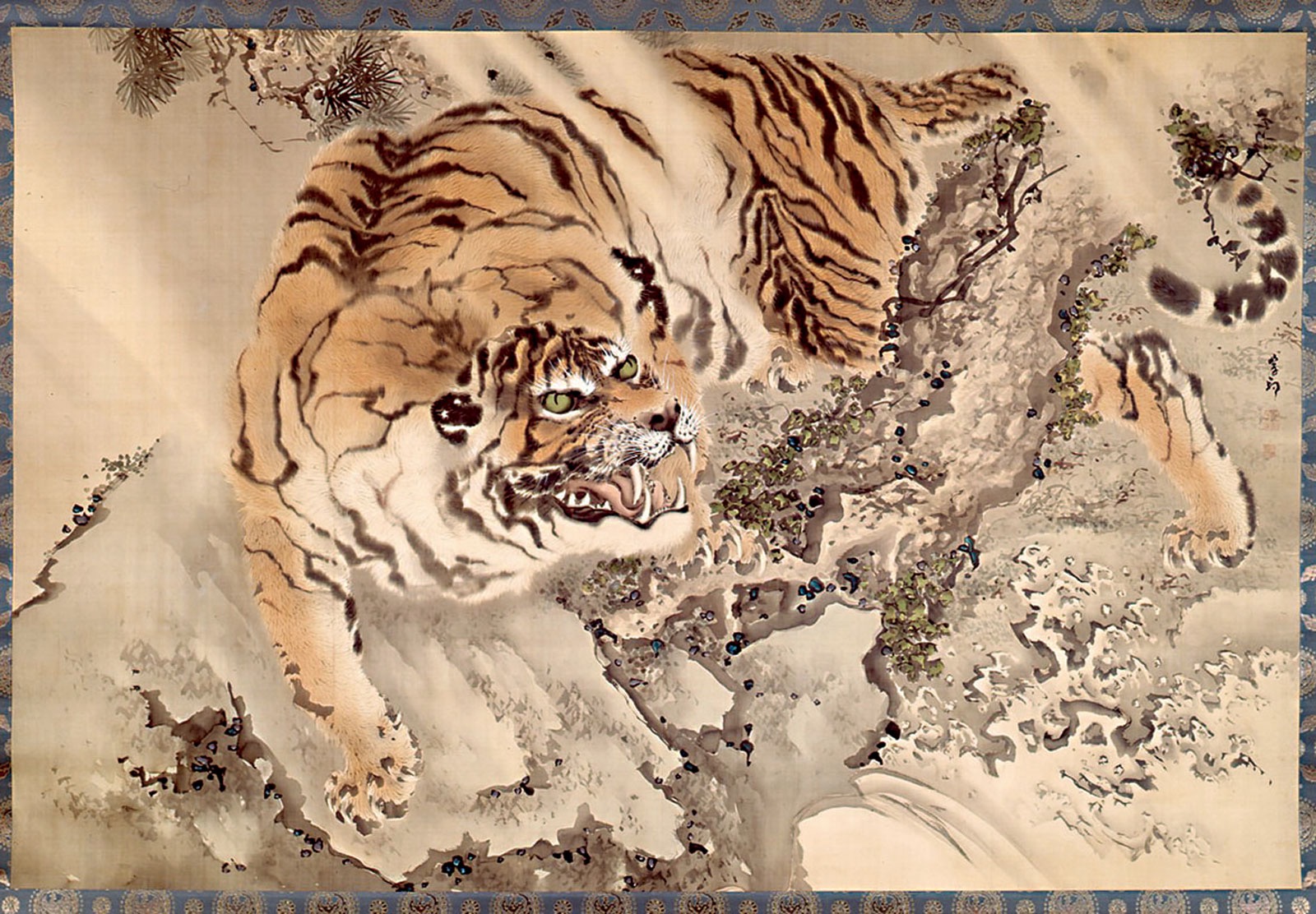 B000046-1966｜岸駒｜猛虎図｜本間美術館所蔵作品データベース｜公益