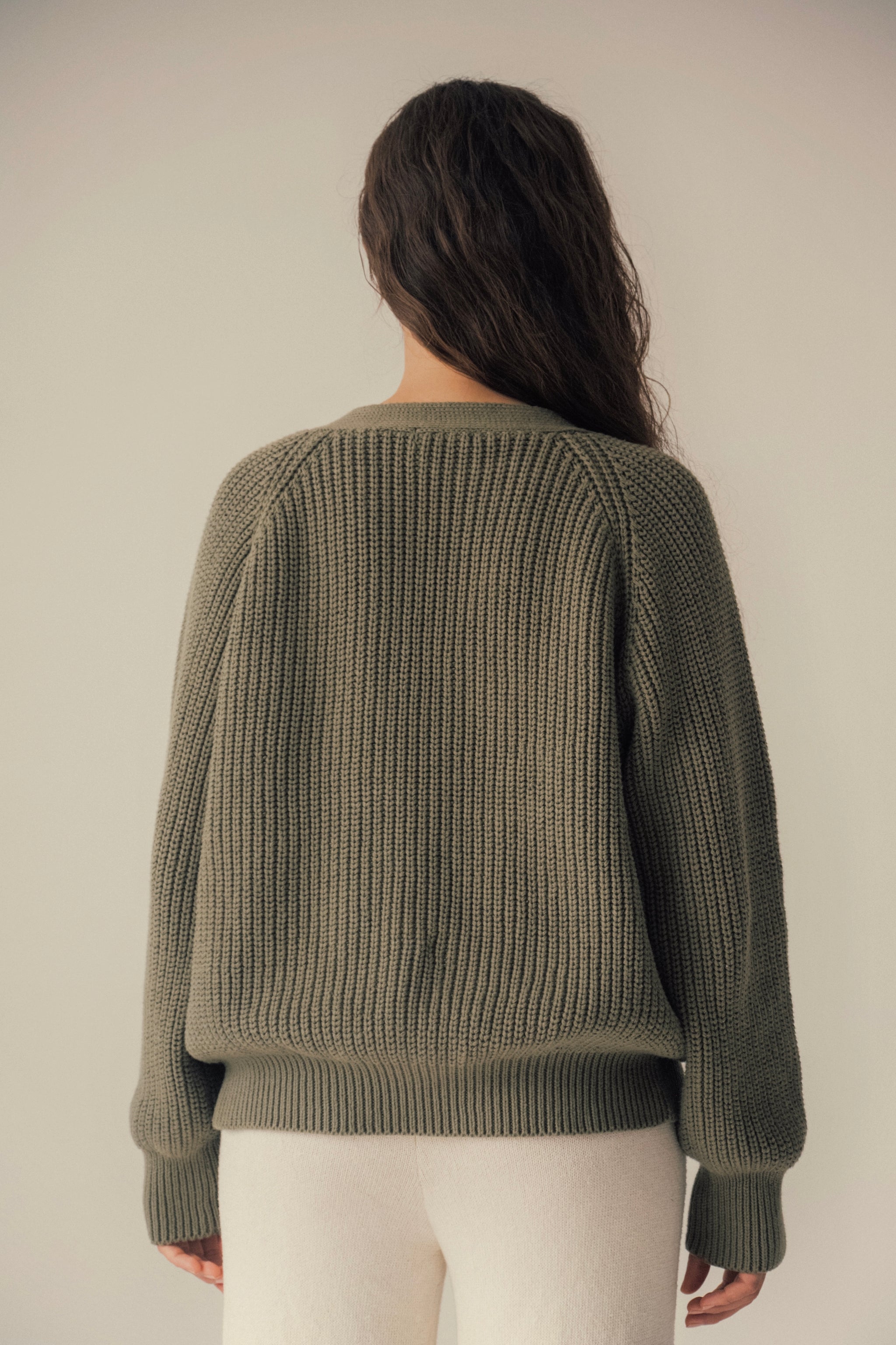 Organic cotton cardigan(olive) – seed and soil