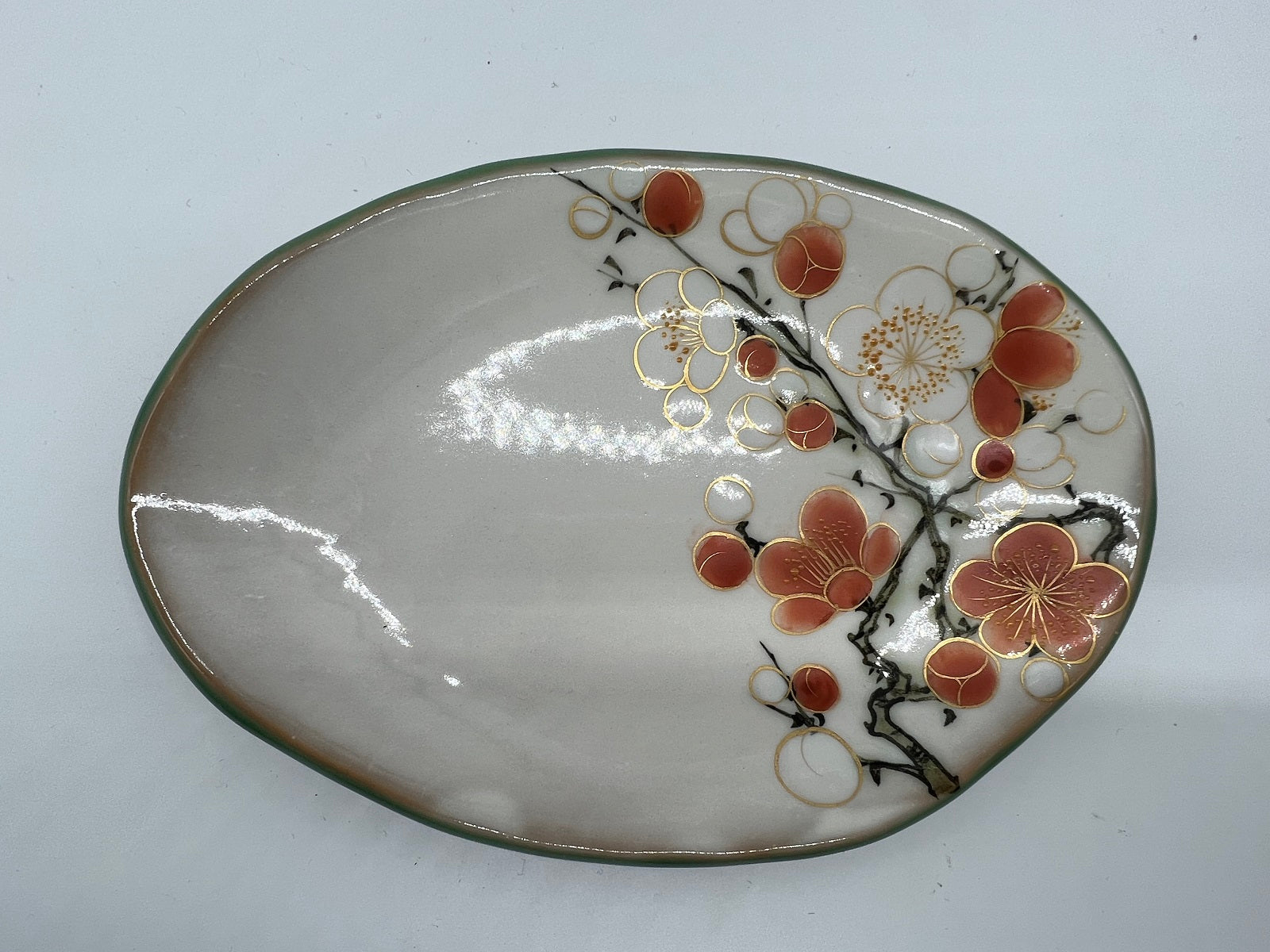 京焼・清水焼 土渕陶あん(陶あん窯) 白掛五草花楕円皿揃 – SEIKADO