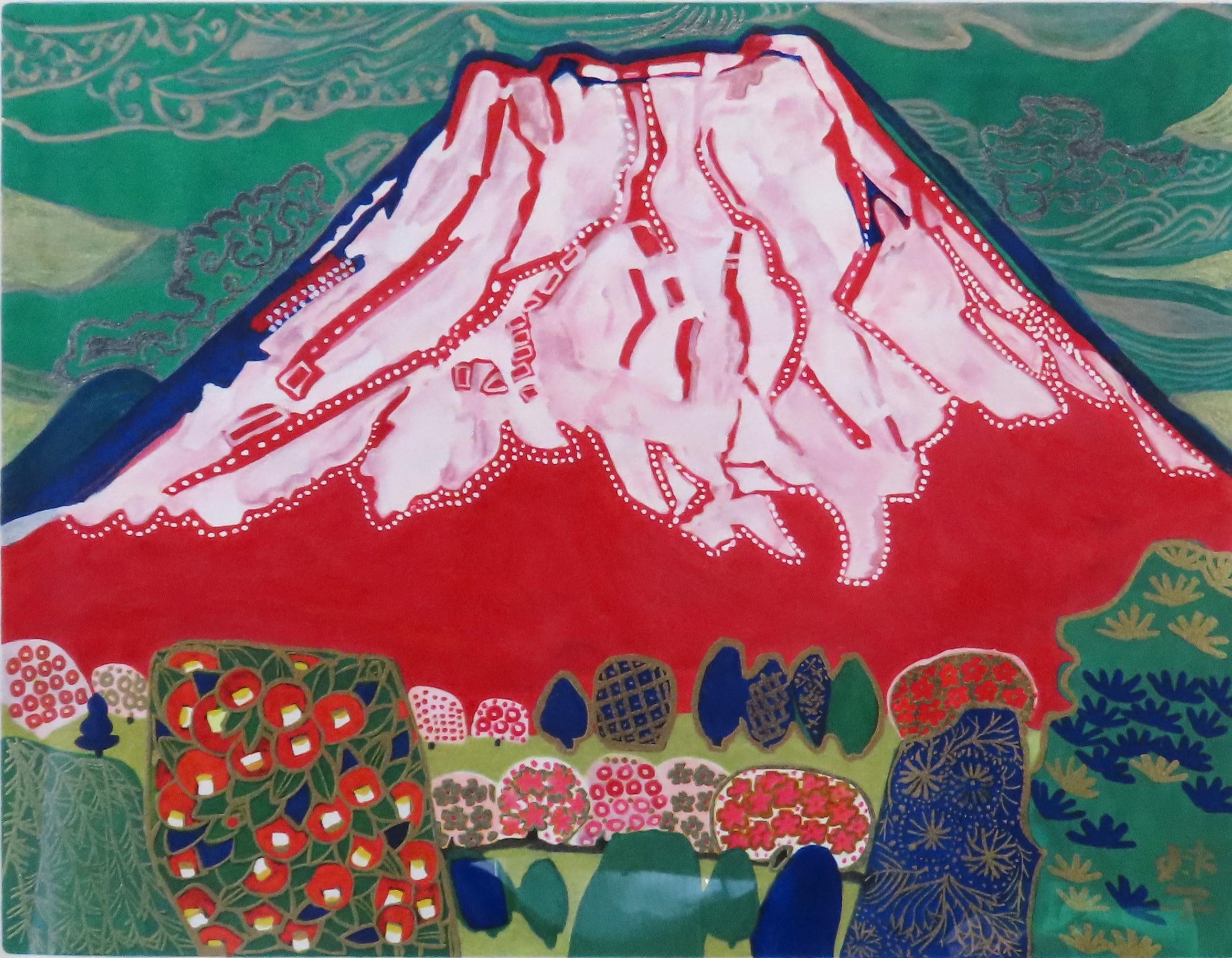 富士に献花 ～農鳥の富士に花々」 | ｜正光画廊