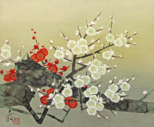 日本画・掛軸 「紅白梅」 | ｜正光画廊