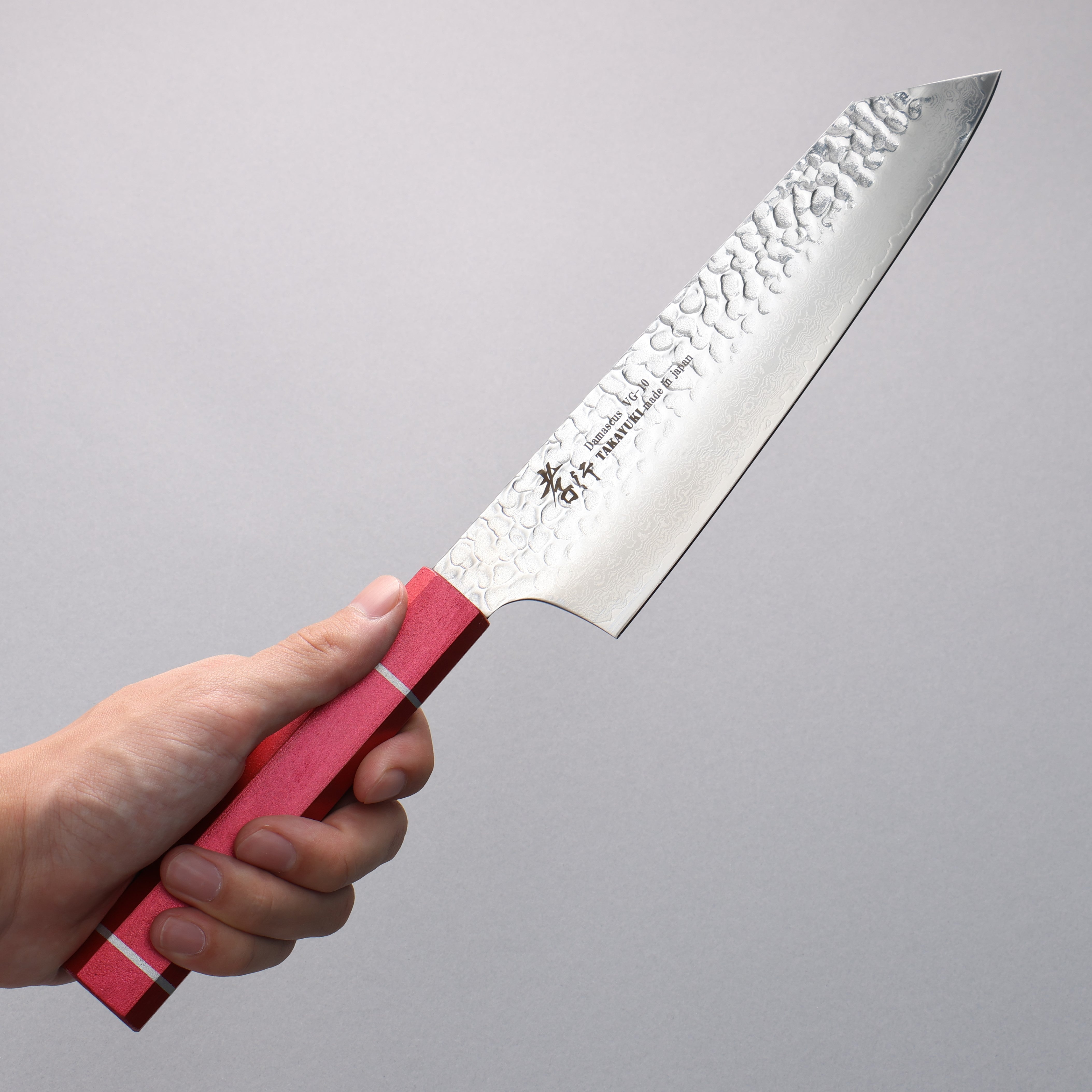 堺 孝行 V金10号 33層ダマスカス 剣型牛刀包丁 190mm 樫の木漆塗り(皇