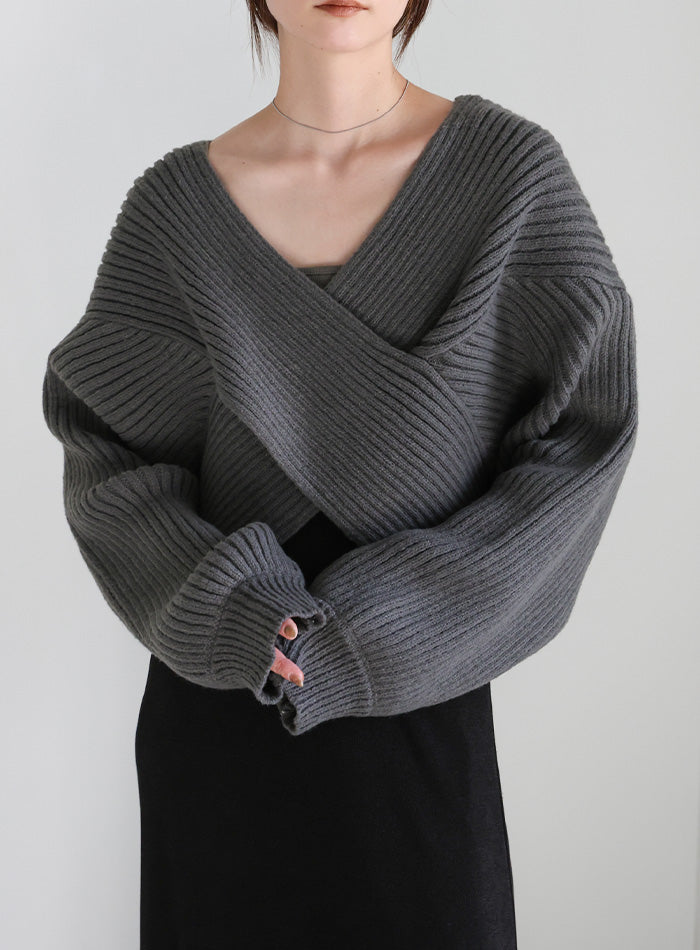 2WAYクロスデザインショートニット – SELECT MOCA