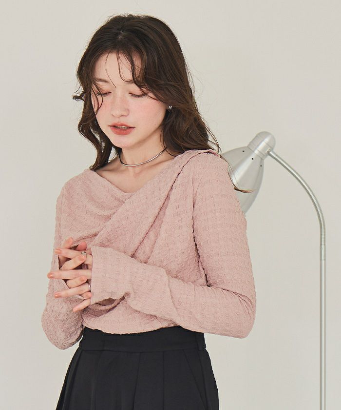 ドレープデザインロングスリーブトップス | titivate