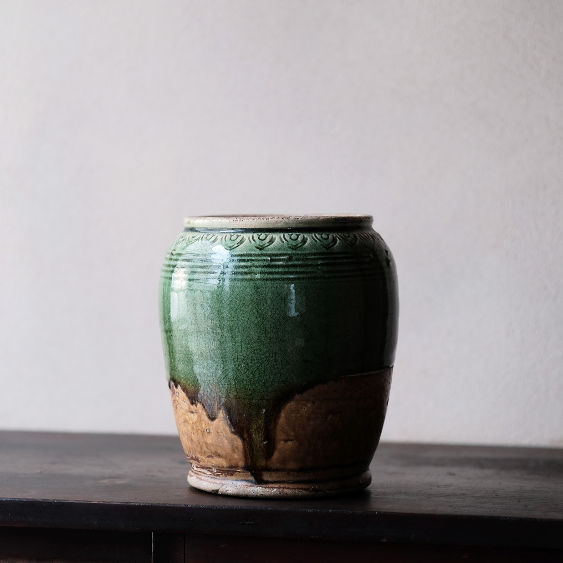 瀬戸 ルス織部 掛分壺 | 骨董と詩学 Antique & Poetics | 蛇韻律