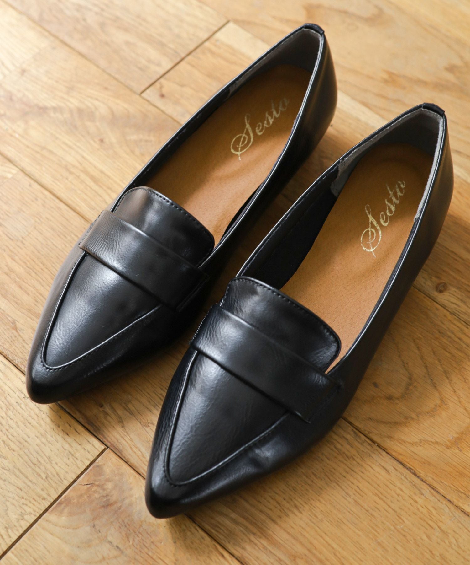 ポインテッドトゥローヒールローファーパンプス | SESTO(セスト