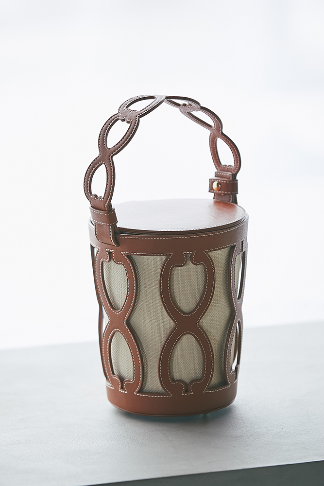 Cutwork Leather Bucket Bag / Marine Print Eco Bag｜seventen