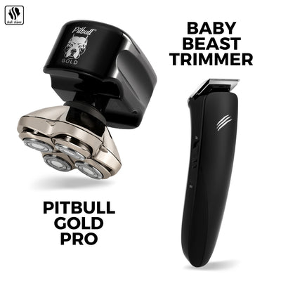 Pitbull Gold PRO + Baby Beast Trimmer combo | Shave & Trim – Skull