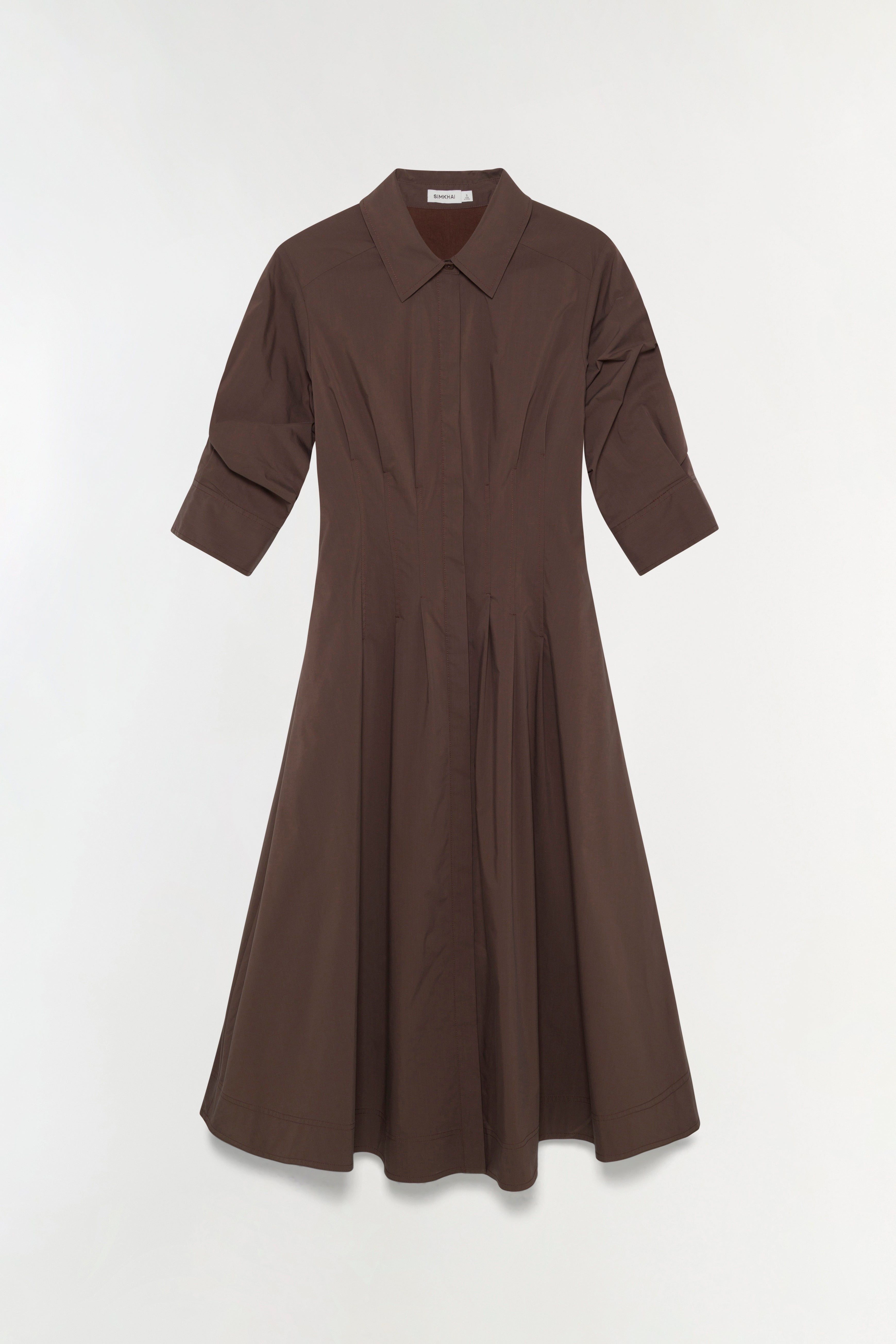 Jazz Pintuck Midi Dress - Chocolate Brown | SIMKHAI