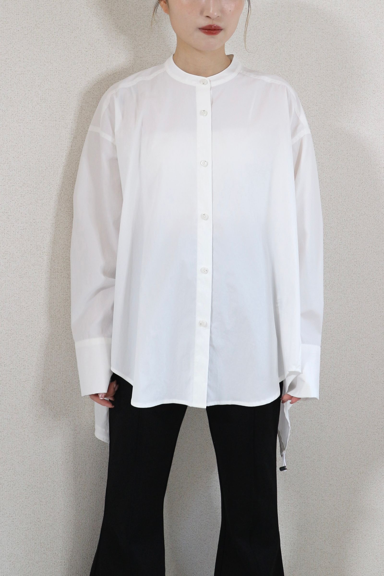 UN3D. - BACK GATHER SH / バックギャザーシャツ (ホワイト