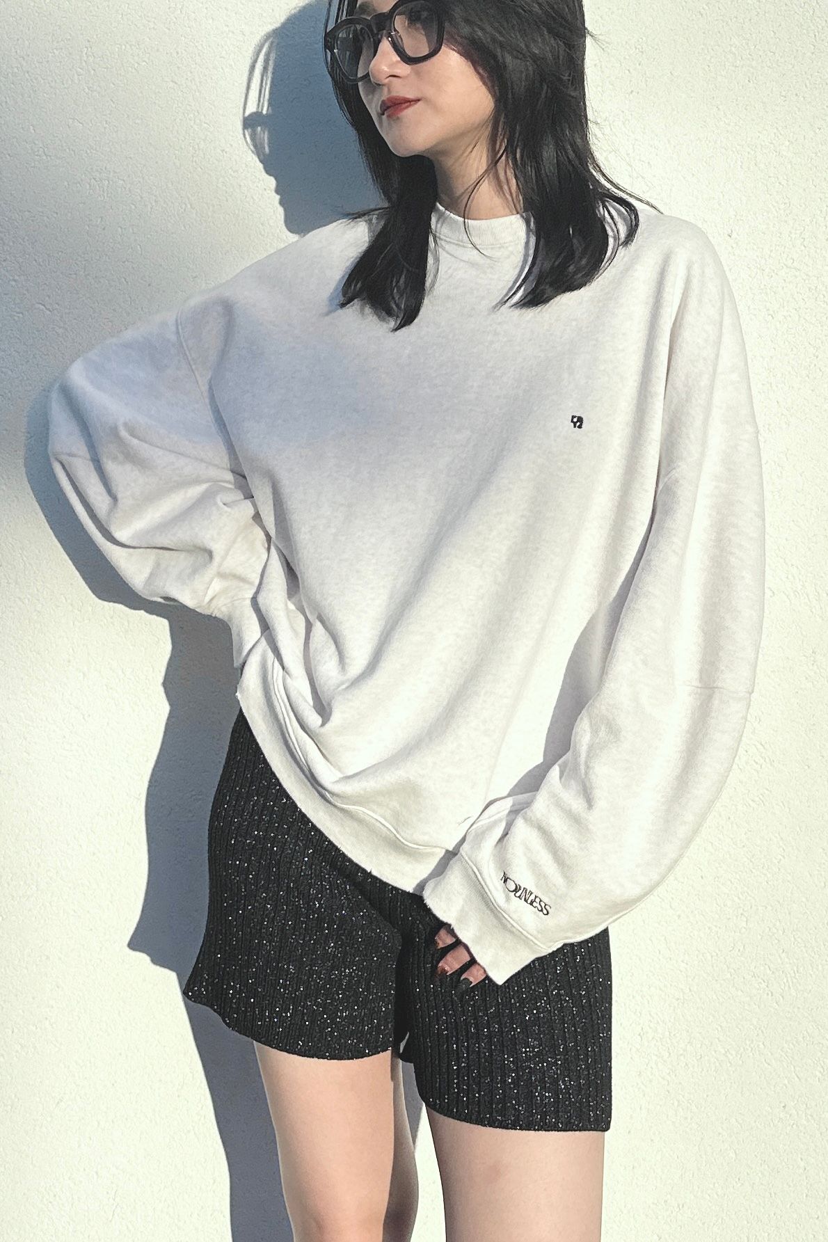 NOUNLESS - NOUNLESS OVER SWEAT TOPS (GRAY) / オーバースウェット
