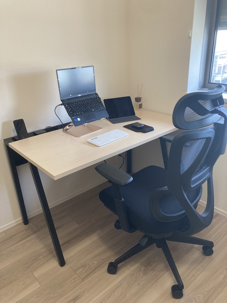 LEAN リーン／平机／センター引き出し付き／W800×D600／天板ナチュラル