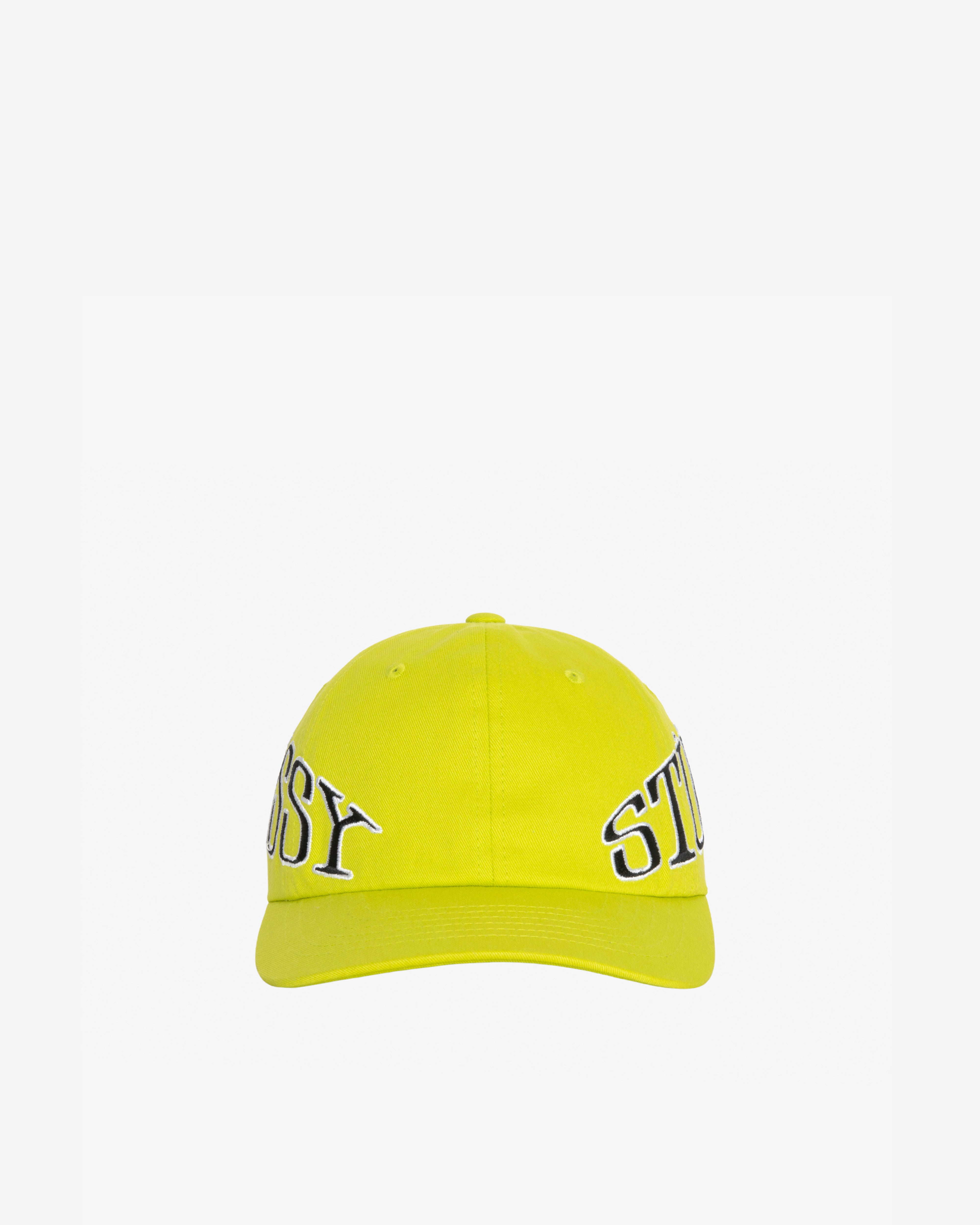Stüssy: Men's Arc Low Pro Strapback Cap (Lime) | DSMNY E-SHOP
