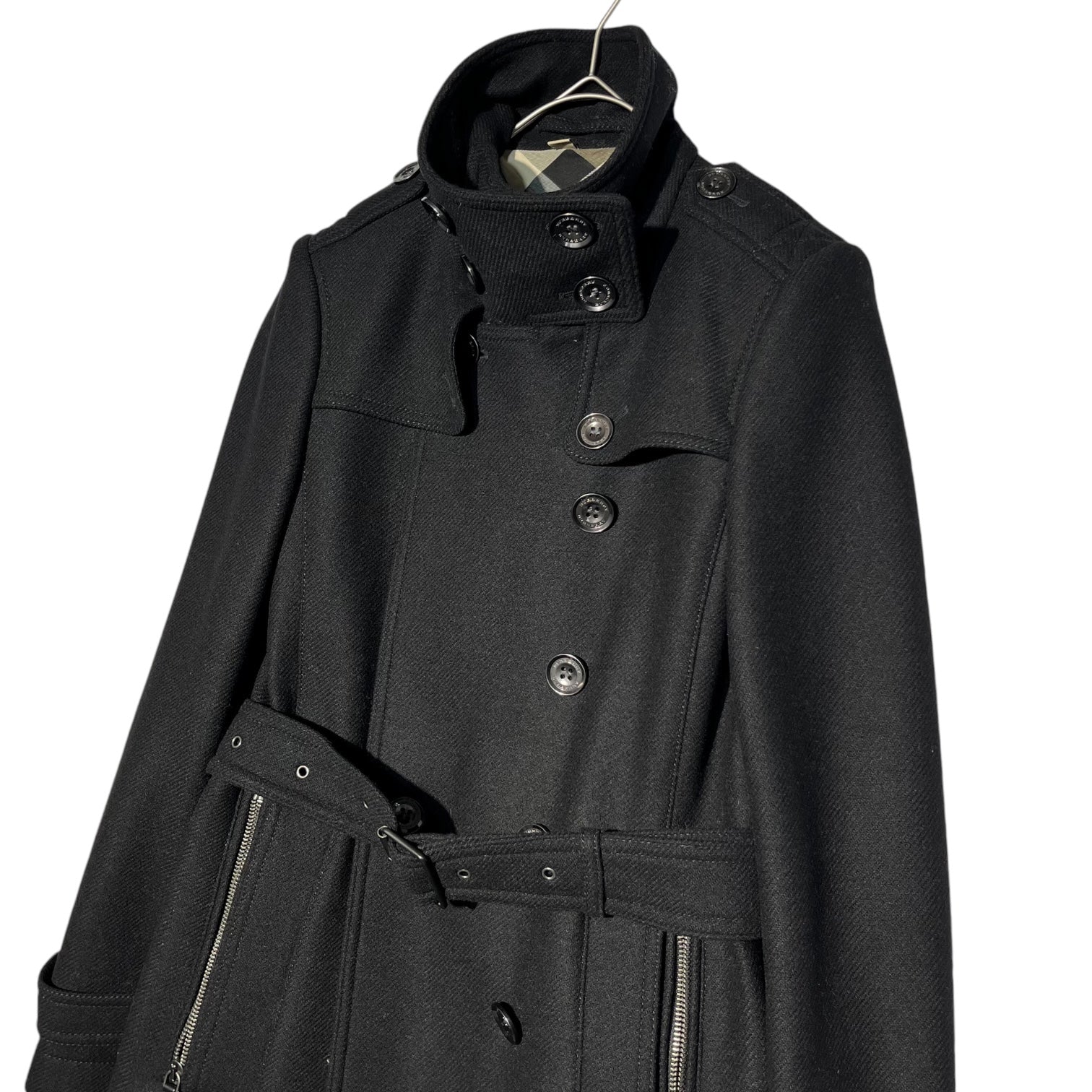 BURBERRY(バーバリー) Melton double-breasted belted coat メルトン