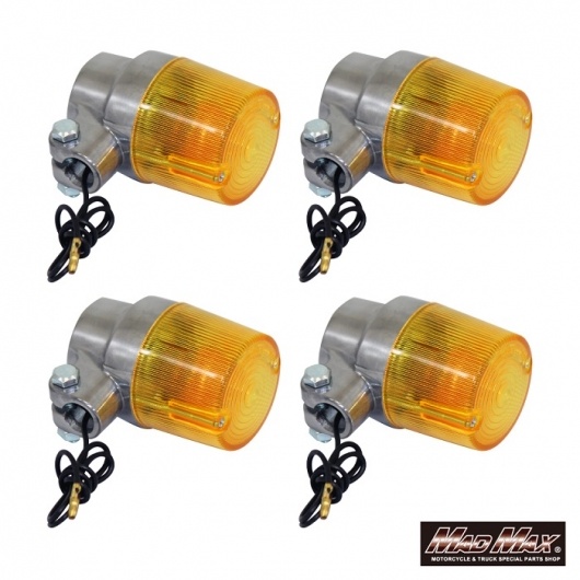 MADMAX 汎用 丸型ヨーロピアンウインカー 4個セット イエロー [株式
