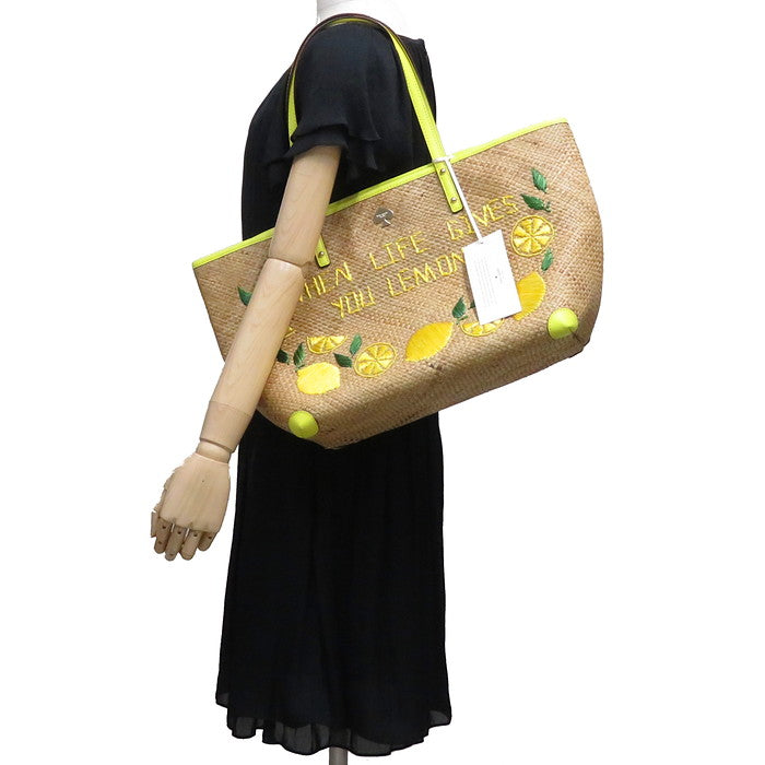 Kate Spade/ケイトスペード】 PXRU4741 カゴバッグ レモン柄刺繍