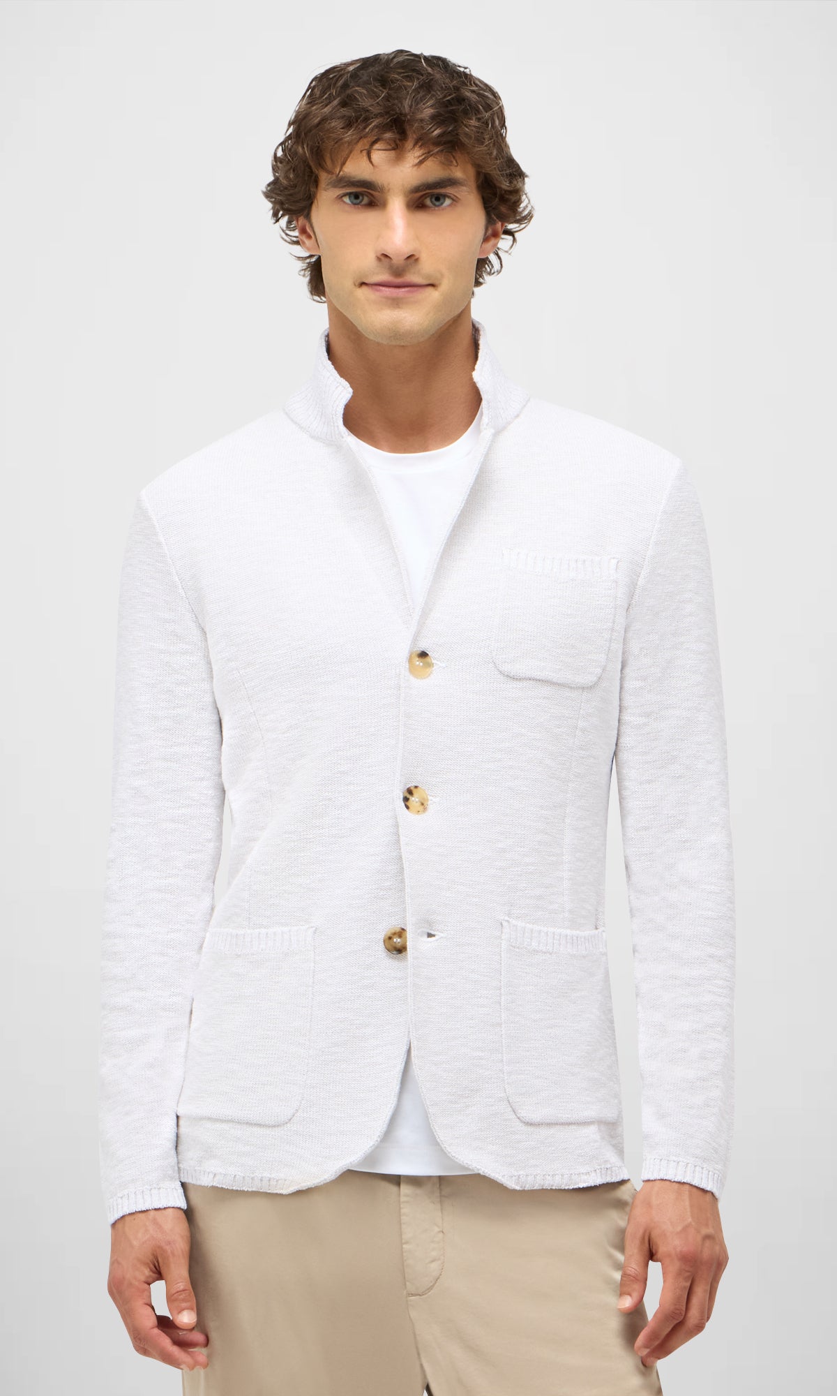 Three-pocket Swacket with Moulinè workmanship | Maurizio