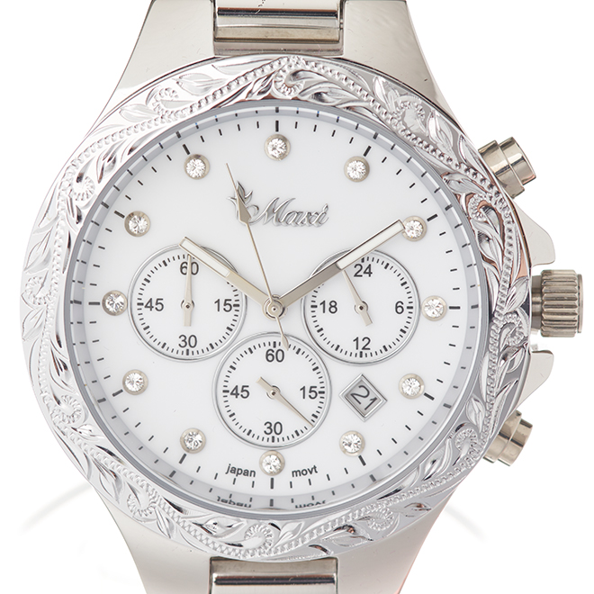 ハワイアンジュエリー/Stainless/マキシウォッチ クロノグラフ/SS&SS