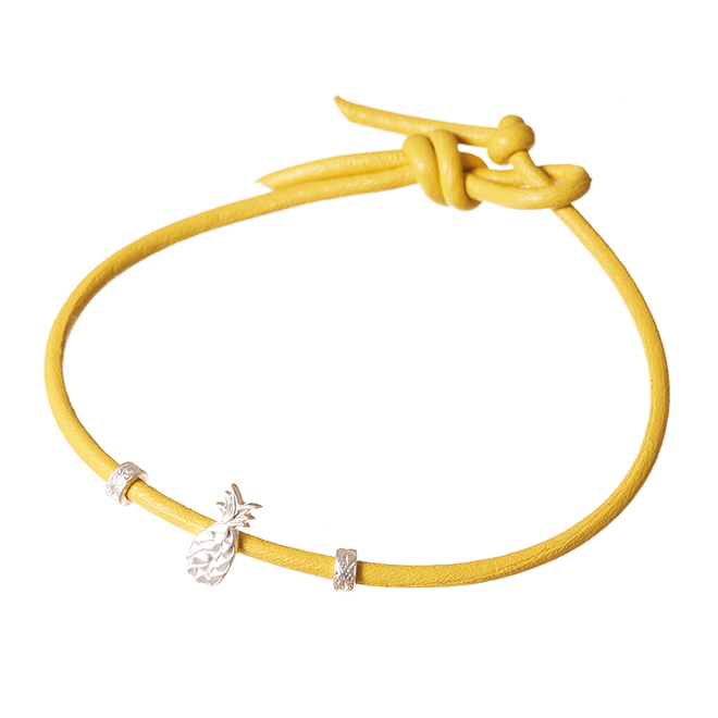 ハワイアンジュエリー/Silver925/レザーブレスレット/パイナップル