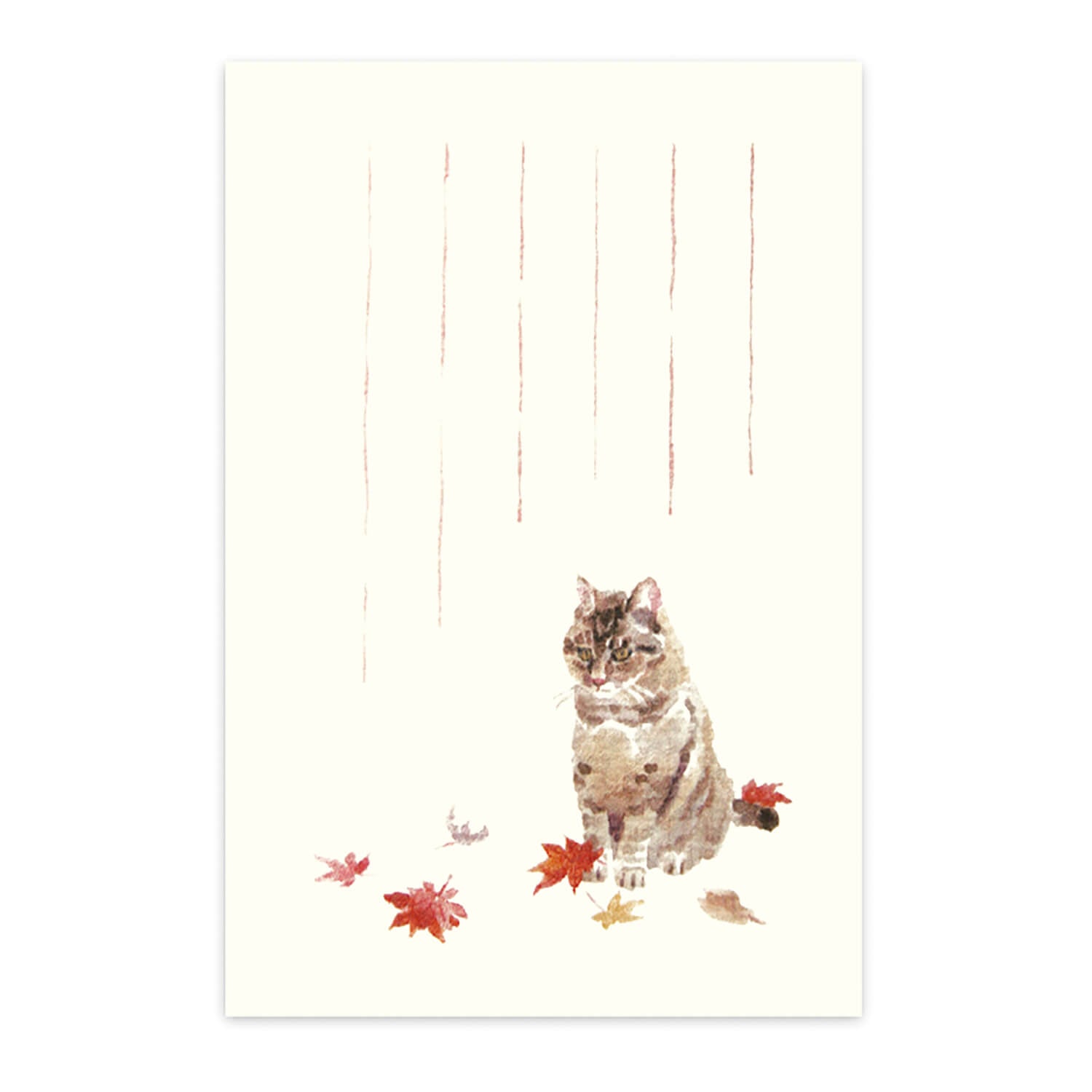 めでたや】季節の絵はがき 秋 猫ともみじ – めでたやオンラインショップ