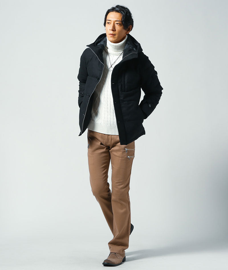 POLAND DOWN フード付きダウンジャケット poland down ダウンコート