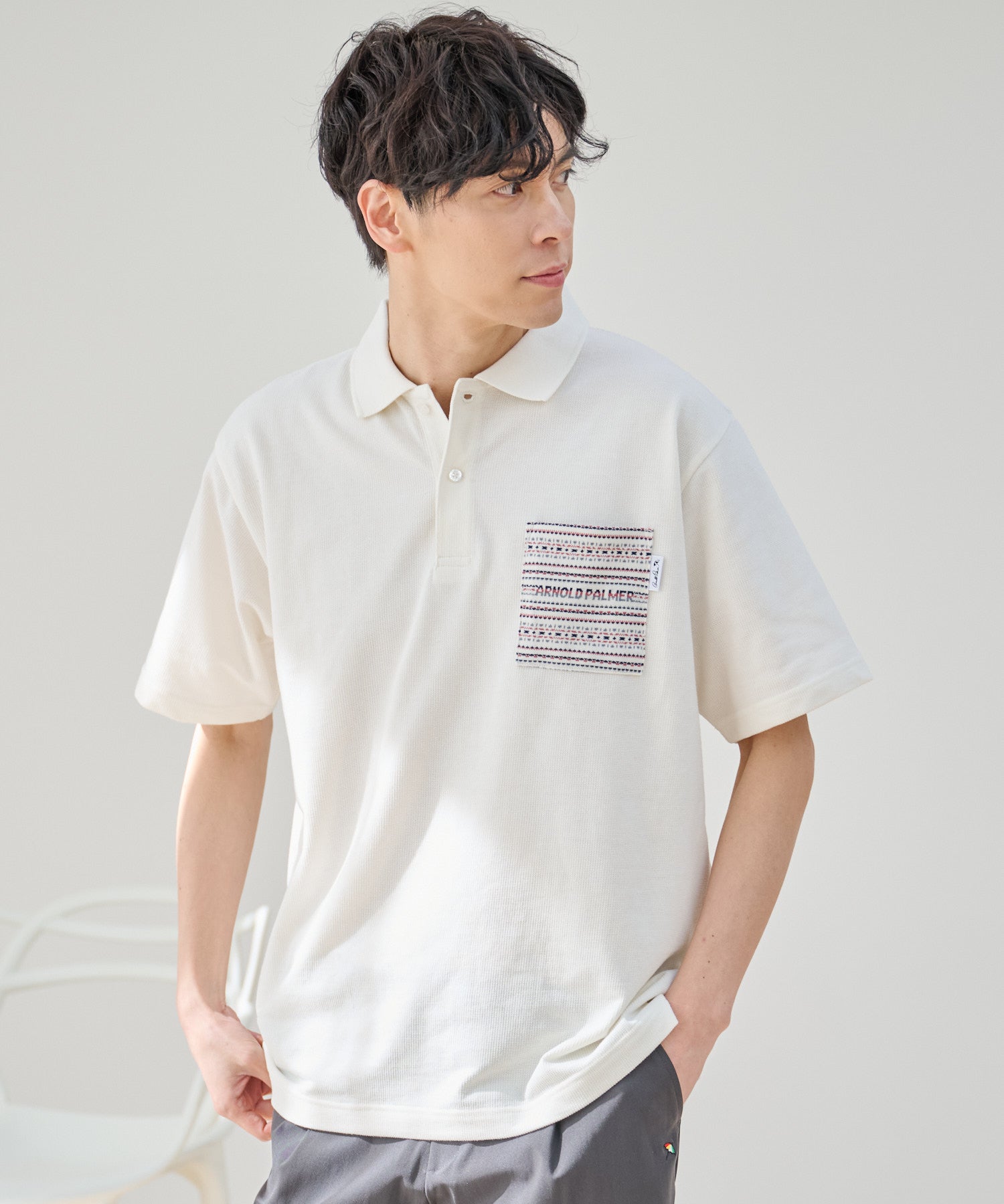 ラッセルジャガード ポケット付きポロシャツ（ポロシャツ/メンズ