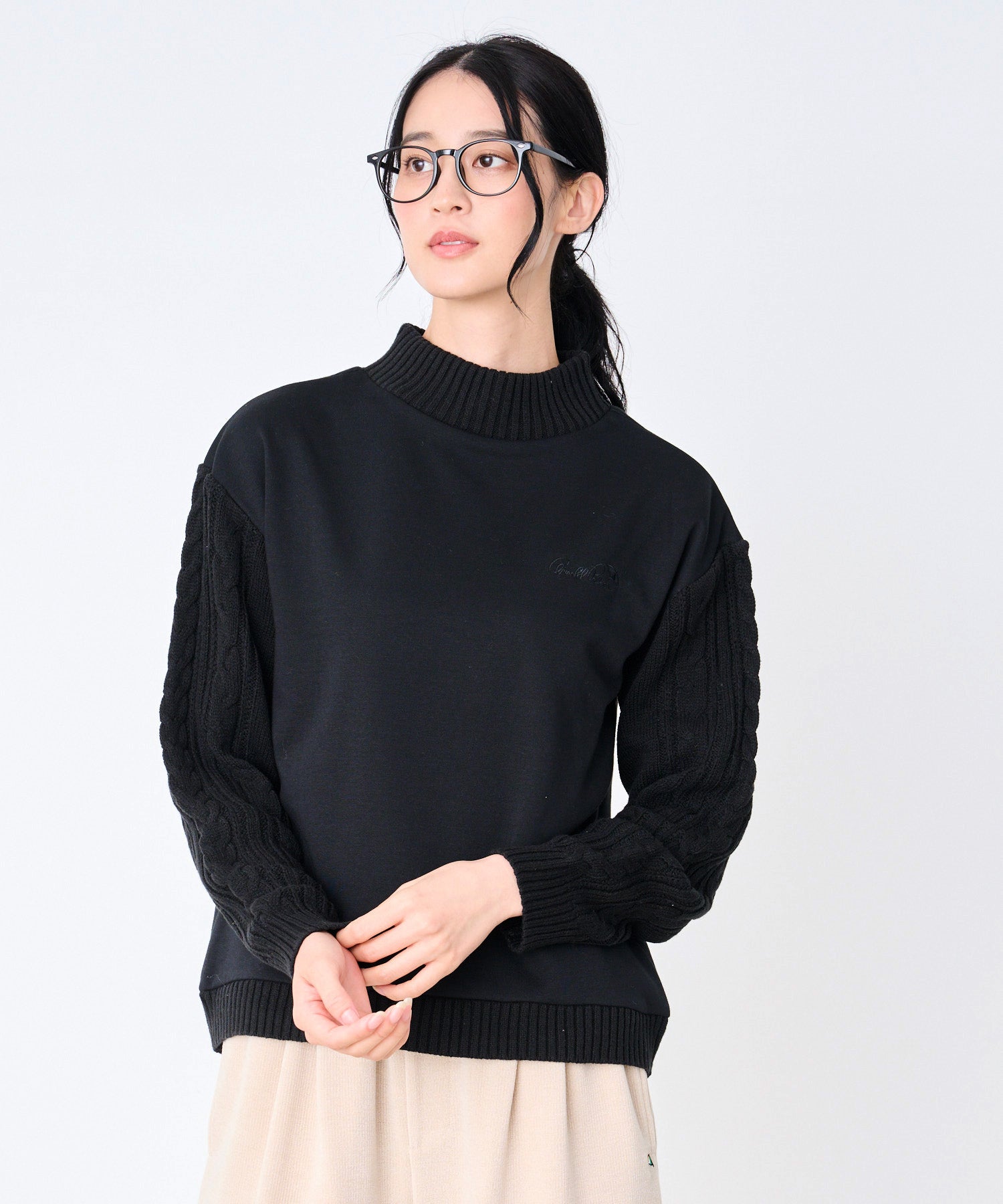 裏フリース ニットドッキング プルオーバー（その他トップス