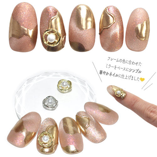 ネイルパーツ 2個入 フレーム フラワー 惑星 立体 3D ネイルジュエリー