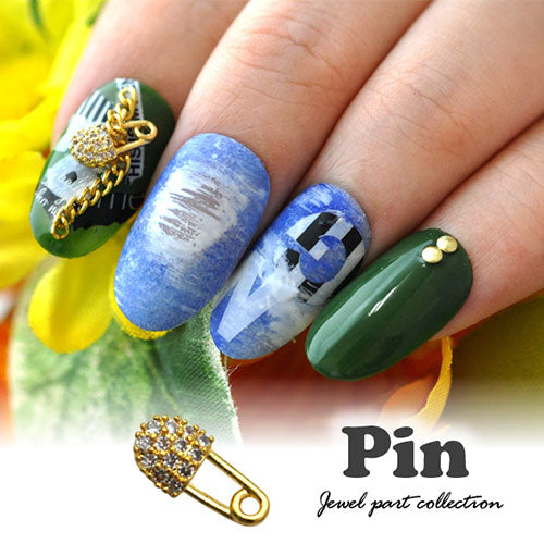 ネイルパーツ メタルパーツ 安全ピン ピン ジルコニア | ネイル ジェル