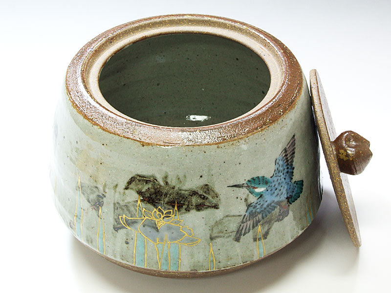 九谷焼【谷敷正人作】花菖蒲 水指 – 漆陶舗あらき 輪島塗 九谷焼 山中