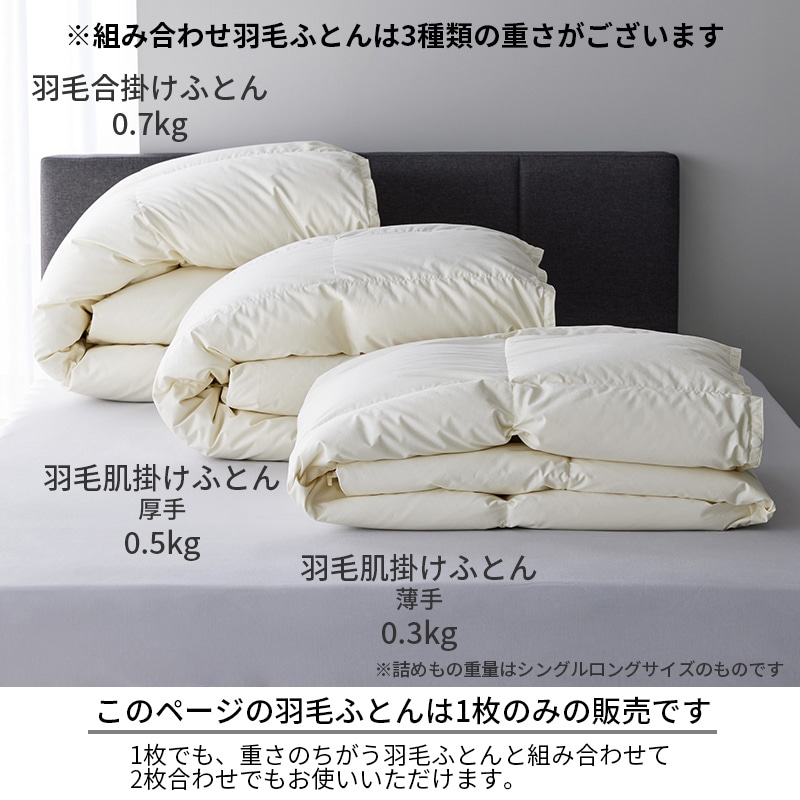 nishikawa PREMIUM（西川プレミアム） 羽毛合掛けふとん（組み合わせ