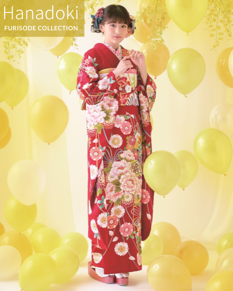 古典振袖（牡丹に八重桜／赤）20053 ｜おりえん