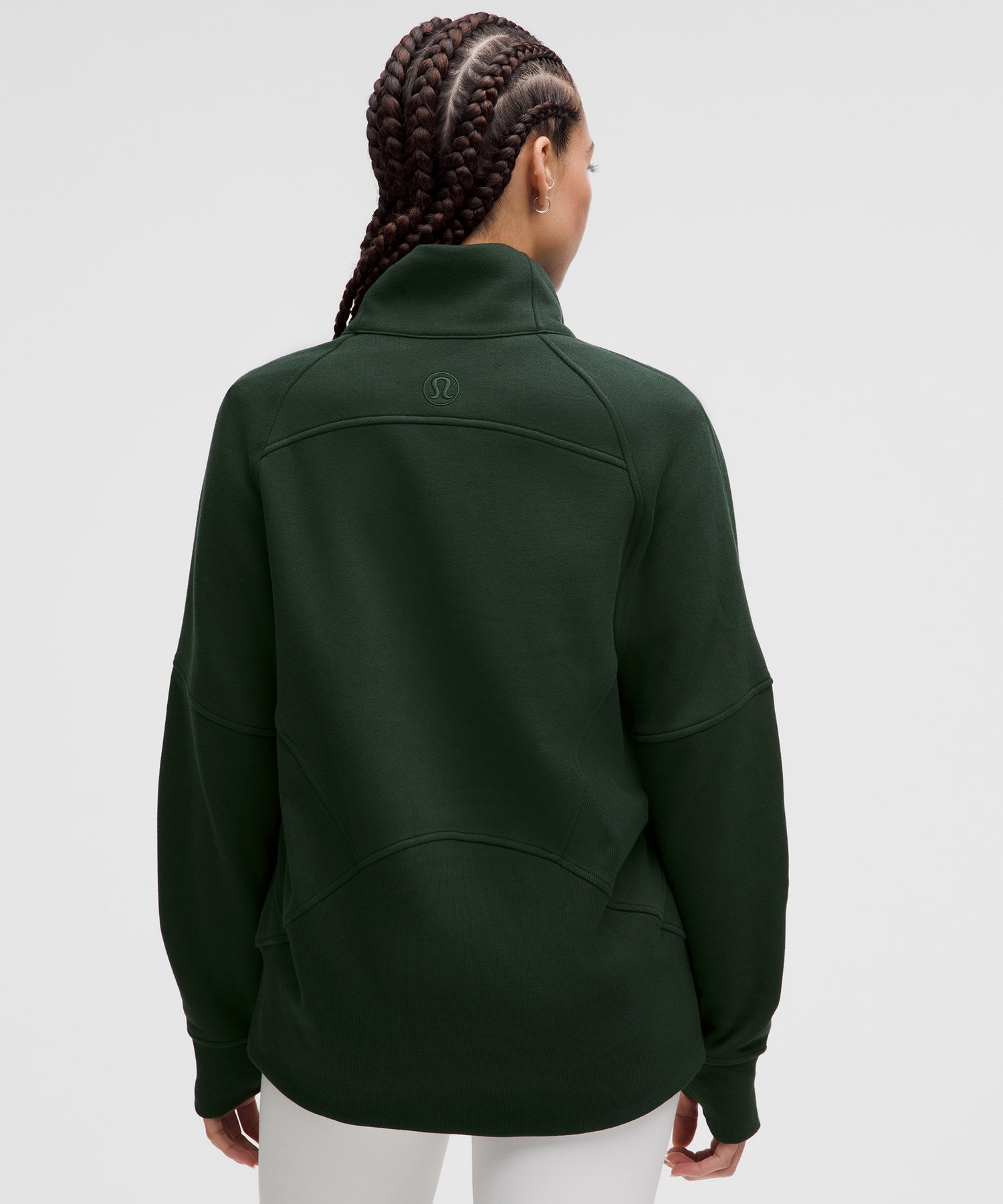 ルルレモン ハーフジップ ロングXS 深緑 scuba スウェット Lululemon