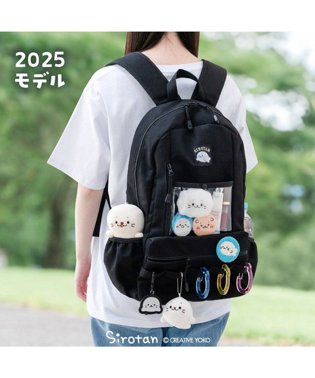 しろたん 透明窓付 リュック 《ブラック》 / Mother garden | 【通販