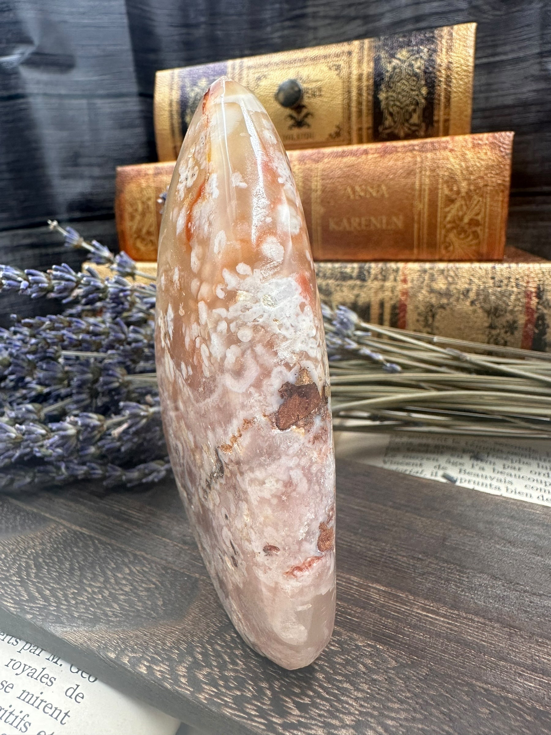 桜瑪瑙タワー ピンク〜グレージュ チェリーブロッサムアゲート