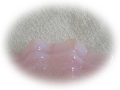 ピンクフレークガラス オパールセントフリルエッジ ランプシェード