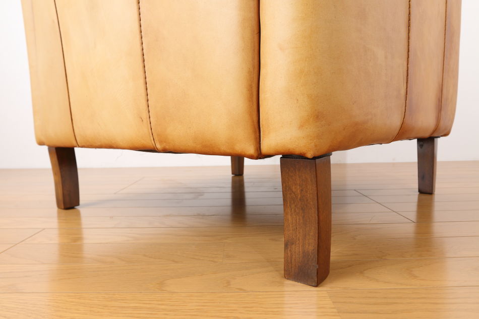 フレンチスタイル ヴィンテージナチュラルレザー クラブチェア