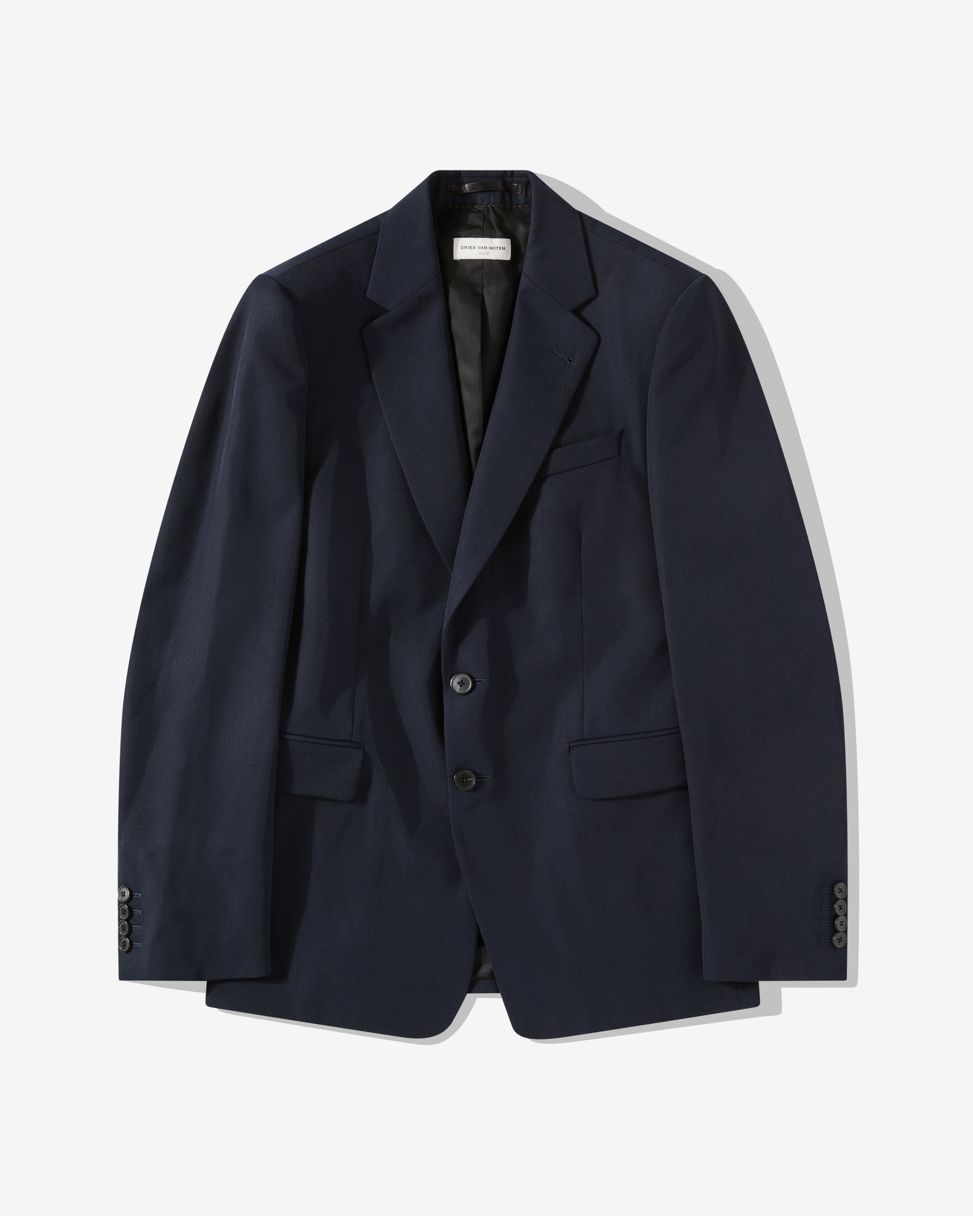 Dries Van Noten: Men's Single Breasted Blazer (Navy) | DSML E-SHOP