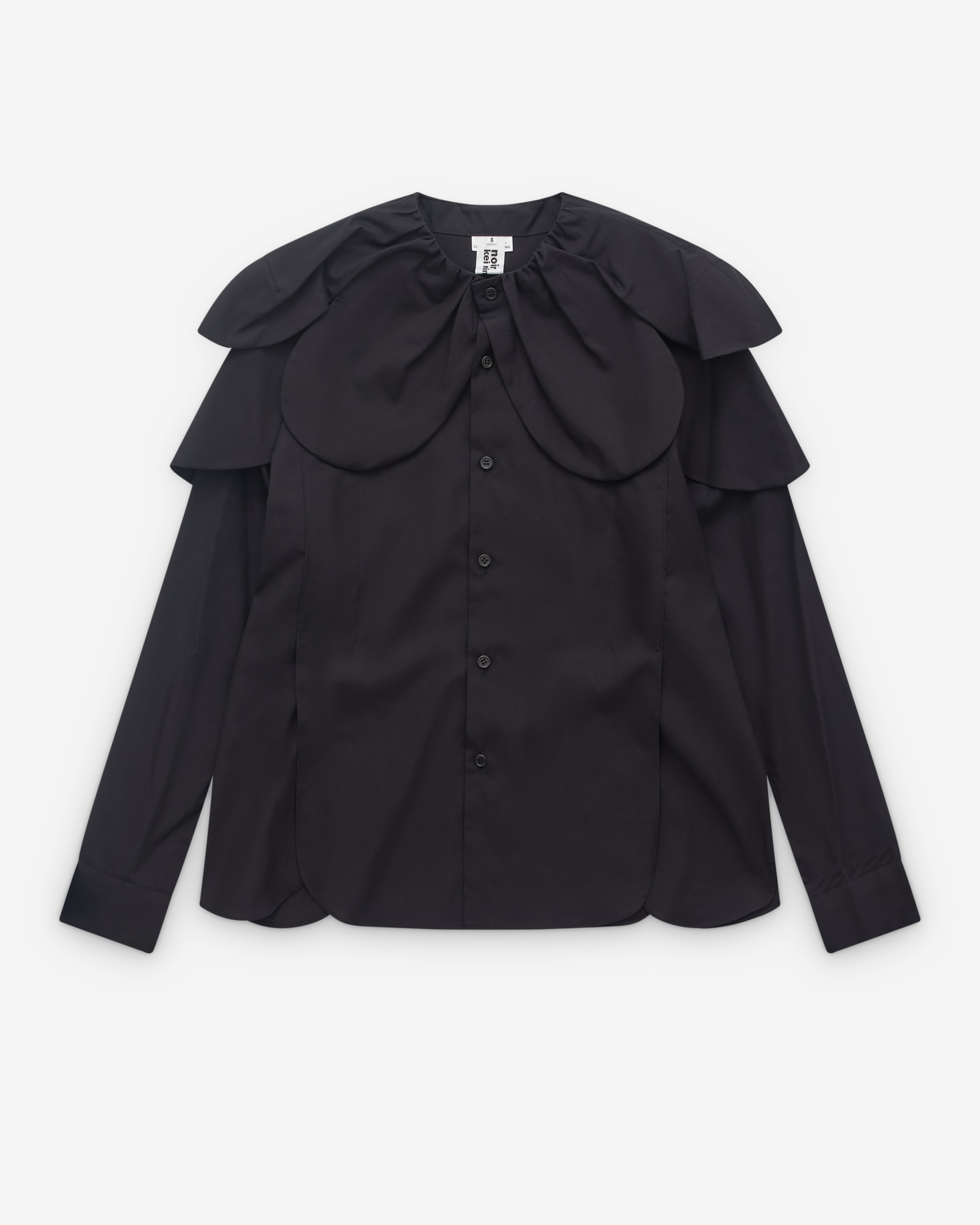 Noir Kei Ninomiya: Women's Petal Collar Shirt (Black) | DSML E-SHOP