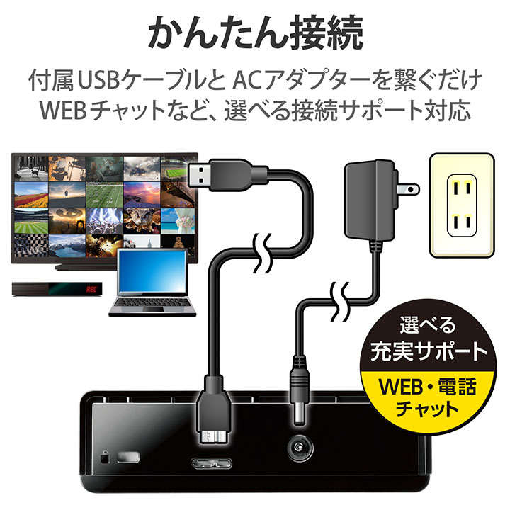 TV向け外付けハードディスク | エレコムダイレクトショップ本店はPC