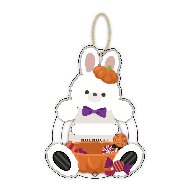 缶バッジアクリルフレーム アニマル ハロウィン パンプキンうさぎ