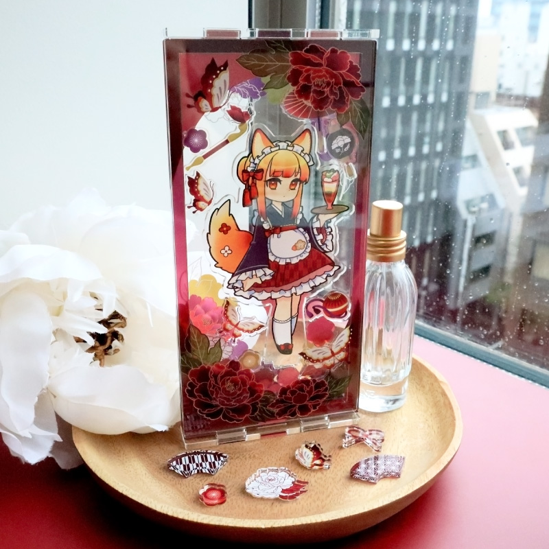 牡丹に蝶アクリルフレーム 黒| FUKUYA ONLINE フクヤオンライン