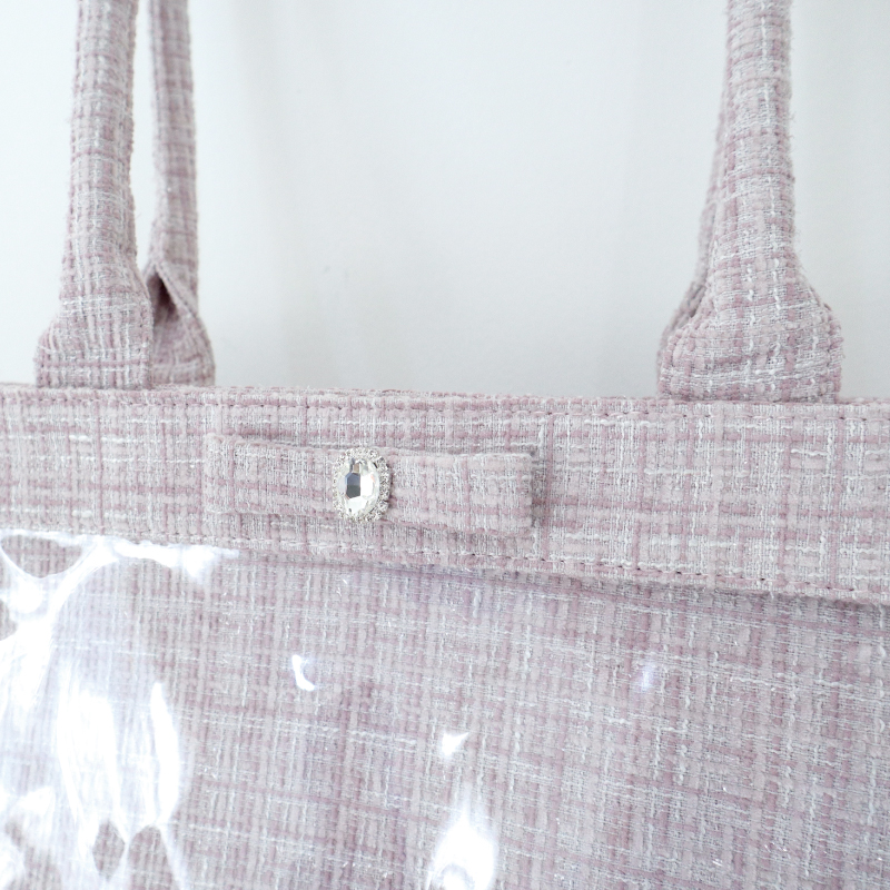 パレットリリーツイードバッグ ビジューリボン ピンク| FUKUYA ONLINE