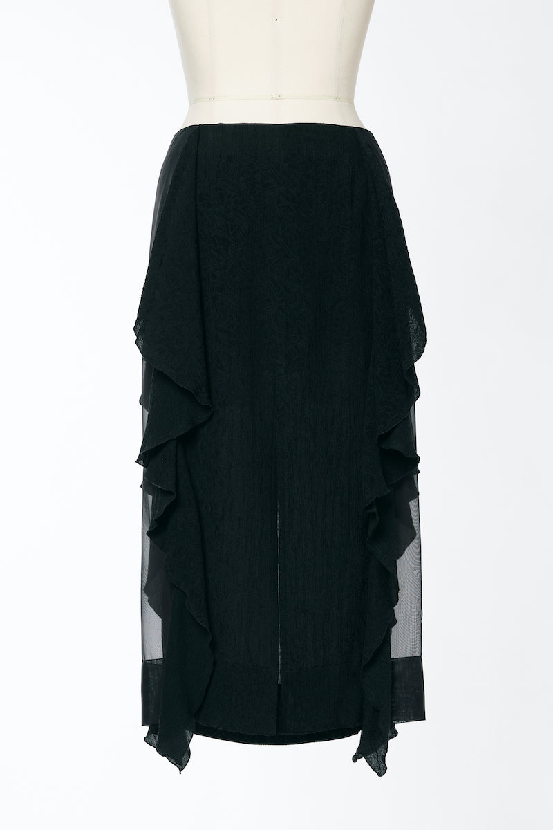 BOTANICAL JACQUARD RUFFLE SKIRT – FETICO Official Online Shop